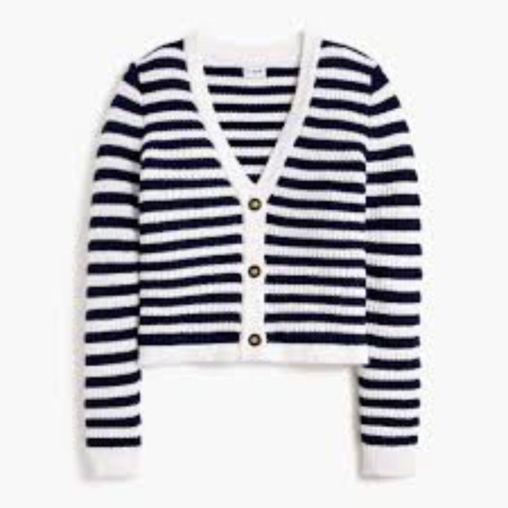 J. Crew striped cardigan sweater
